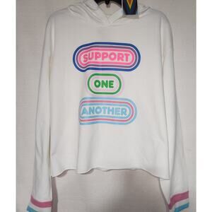 Pride Adult 'Support One Another' Cropped Hooded Sweatshirt women's Large